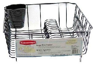 Rubbermaid 6032ARBLA Antimicrobial Large Dish Drainer, Black