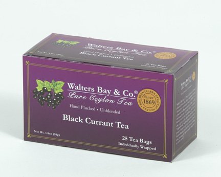 100% Pure Ceylon Black Currant Tea. 25 Enveloped by Black Teas