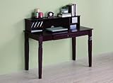 IMAGE OF Walker Edison DW48S30-DHWB - Elegant Desk w/ Hutch - Walnut Brown