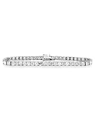 Diamoni Collection 11 Carat Simulated Diamond Princess Cut 8 Inches Platium Plated Sterling Silver Tennis Bracelet