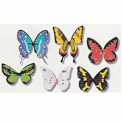 Butterflies Cakes Cupcakes - 6 Re-Usable Rubbery Assortment - Great for arts & craft... by Bakery Craft