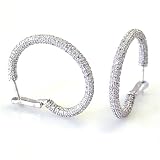 1.9 Carat 14KWG Diamond Hoop Earrings