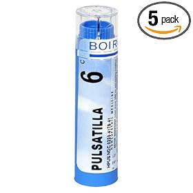 Boiron Homeopathic Medicine Pulsatilla, 6C Pellets, 80-Count Tubes (Pack of 5)