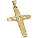 14Kt Yellow Gold Diamond Solitaire Cross Pendant