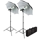Cowboystudio 1200 Watt Photography, Video, and Portrait Studio Umbrella Continuous Lighting Kit With Four 85 Watt, 5500K D...