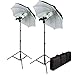 Cowboystudio 1200 Watt Photography, Video, and Portrait Studio Umbrella Continuous Lighting Kit With Four 85 Watt, 5500K Day Light Balanced CFL bulbs, Black and White Reflective Umbrellas, Stands, and Carrying Case
