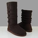 PUPPY Women Knit Micro Suede Winter Boots Dk Brown