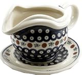 Polish Pottery Gravy Boat with Saucer 1530-41