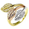 Tri-Season Leafy Charm Ring