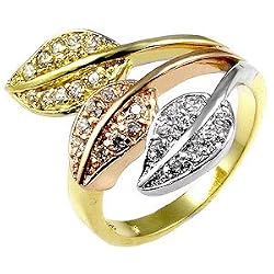 Tri-Season Leafy Charm Ring