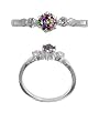 Sterling Silver Ring - Rainbow Topaz and Clear CZ - Prong Set - 6 mm x 1 mm, Sizes 6-9 Sterling Silver Ring - Rainbow Topaz and Clear CZ - Prong Set - 6 mm x 1 mm, Sizes 6-9