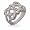 Eve's Addiction Sparkling CZ Celtic Knot Sterling Silver Ring, 5