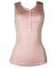 Michael Stars Sleeveless Henley Top Pout One Size