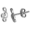 Tiny Sterling Silver G-Clef Stud Earrings