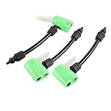 uxcell 車用空気入れ 3個 15cmの長さ 自転車 タイヤ シュレイダー プレスタ弁 空気 ガス インフレーター ホース ブラック グリーン