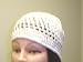Cp107w, Hand Crocheted White Rayon Cotton Gimp One Size Skull Cap for Teens and Adult Men and Women