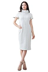 Sweater Turtleneck Chevron Print Fitted Polyester/Spandex/Knit Midi Dress 