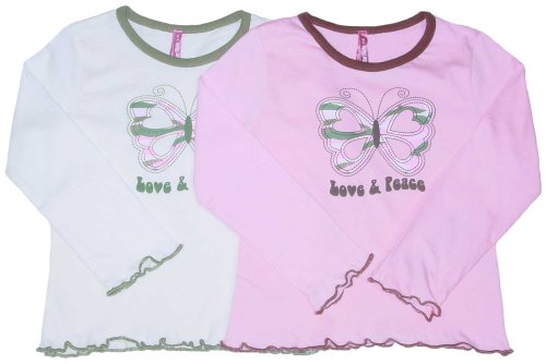 Toddler Girls' Long Sleeve Top with Camouflage Butterfly Print