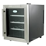 NewAir AW121E 12 Bottle Thermoelectric Wine Cooler With Stainless Steel Door Trim