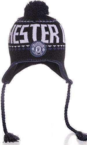 MUFC Manchester United FC Pom Pom Beanie Knit Hat Cap