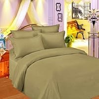 King Size Microfiber 1600 TC 6 Piece Sheet Set - Dark Khaki Colored -
