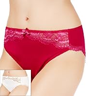2 Pack Per Una Supima® Cotton Rich Floral Lace High Leg Knickers