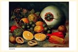 12x18 Cuban Art posterJuan Gil.BODEGON.Coco and fruits.Coconut1932 repro.563