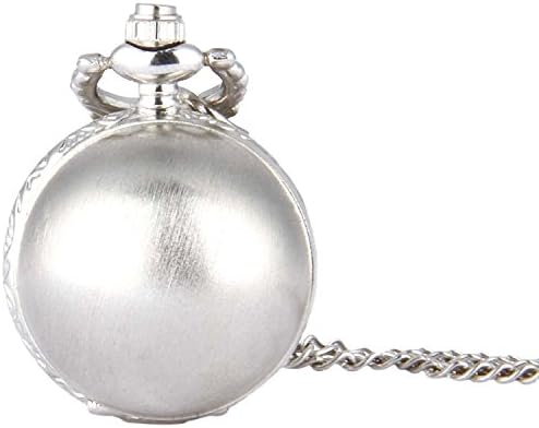 Trumpet brushed silver pocket watch