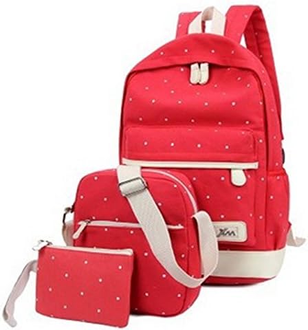SPOPO Personalized Canvas Double Shoudlers Backpack with Small Bags Can Print Your Name