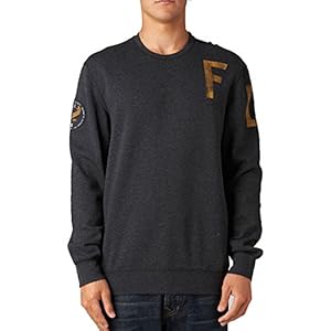 Fox Men's Smug Crew Fleece, Heather Black, Small