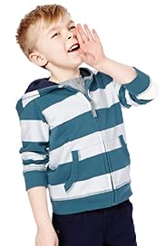 Pure Cotton Hooded Striped Sweat Top with Stay New™