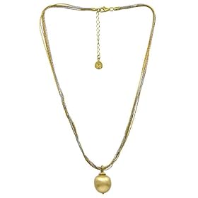 Pearl and Tri-Color Chain Pendant