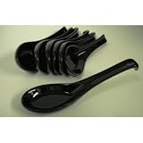 Chinese Black Porcelain Spoons, 12 pieces #DLSP2B