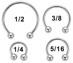 18G STEEL EXTERNALLY THREADED HORSESHOES HS181/4 - 18G 1/4" 3MM BALL