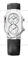 Philip Stein Teslar Womens Diamond Black Ostrich Strap Watch 1-W-DNW-OB