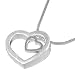 Vinani Anh�nger Herz in Herz mit Schlangenkette 45 cm Sterling Silver 925 Kette AHR45