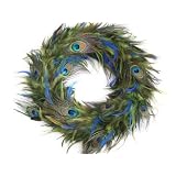 Real Authentic Peacock Feather Wall Art Wreath by A.S.A.R.