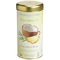 Zhena's Gypsy Tea, Coconut Rum Tropical Green Tea, 22-Count Tea Sachets (Pack of 3)