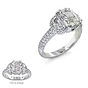 6.33 CT TW GIA certified CUSHION SHAPED DIAMOND ANTIQUE STYLE ENGAGEMENT RING SET IN PLATINUM