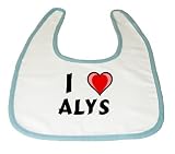 Baby Bib with I Love Alys by Shopzeus