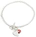 Ladybird 707118/000/413 Sterling Silver Children's Domed Enameled Ladybird T-Bar and Heart 6.5