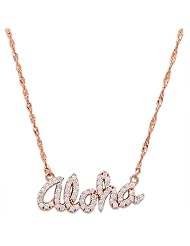 Aloha Necklace with Diamonds in 14K Rose Gold - Small