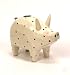 Country Pig Candle Holder - White with Red Polka Dots