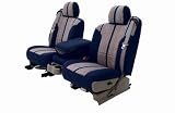 Coverking Saddleblanket Custom Fit Seat Covers - SADDLEBLANKET DARK BLUE / NEOSUPREME DARK BLUE SID, Front Row Seats 1999 - 2001 Dodge Ram Truck 150 & 1500 Full Size 40/20/40, w/built-in headrest, w/folding console, w/built-in shoulder belt