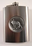 New 7 oz Stainless Steel Liquor Hip Flask - Fox or Wolf