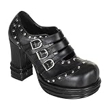 VAMPIRE-08 3 Platform Heel Buckle Strap Studded Shoes