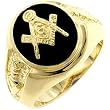 Men's Masonic Ring with Rounded Black Onyx - Size: 9-14