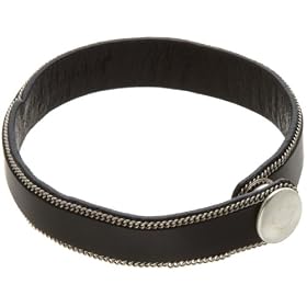 Guess Mens Leather Bracelet