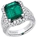 Colombian Emerald and Diamond Ring in 18kt white gold