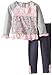 Nannette Little Girls' 2 Piece Fashion Knit Pant Set with Heather Pullover